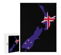 Flag Map of New Zea-lands Fun Wooden Picture Vertical Version Puzzle Creative Gift Wood Jigsaw for Adults And Family Game