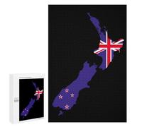 Flag Map of New Zea-lands Fun Wooden Picture Vertical Version Puzzle Creative Gift Wood Jigsaw for Adults And Family Game