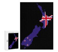 Flag Map of New Zea-lands Fun Wooden Picture Vertical Version Puzzle Creative Gift Wood Jigsaw for Adults And Family Game