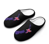 Flag Map of New Zea-lands Women‘s Cotton Slipper Comfortable Cozy Plush Slippers Anti-Skid Indoor House Closed Toe Shoes