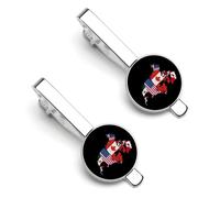 Flag Map of North America Tie Clips for Men Classic Necktie Tie Bar 2 Pack Clasp Clips Gifts for Anniversary Business