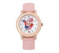 Flag Map of North America Women's Custom Watch Fashion Soft Strap Wristwatches Gifts for Birthdays Valentine's Day