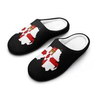 Flag Map of Northern Ireland Men's House Slippers Memory Foam Shoes Indoor Outdoor Warm Cotton Slipper 11-12（44-45）
