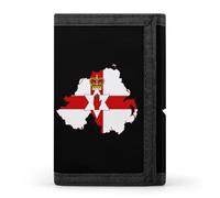 Flag Map of Northern Ireland Men's Wallets Minimalist Trifold Wallet Polyester Card Cases Casual Coin Purse
