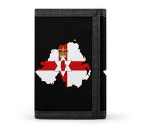Flag Map of Northern Ireland Wallet for Men Slim Minimalist Tri-fold ID Window 9-13 Cards