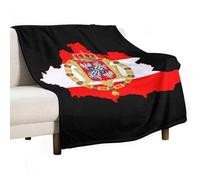 Flag Map of Polish Lithuanian Commonwealth 280GSM Cozy Bed Throw Lightweight Flannel Knee Blanket for Sofa Couch Travel Napping