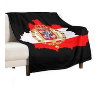 Flag Map of Polish Lithuanian Commonwealth 280GSM Cozy Bed Throw Lightweight Flannel Knee Blanket for Sofa Couch Travel Napping