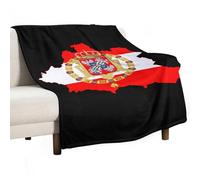 Flag Map of Polish Lithuanian Commonwealth 280GSM Cozy Bed Throw Lightweight Flannel Knee Blanket for Sofa Couch Travel Napping