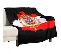 Flag Map of Polish Lithuanian Commonwealth 280GSM Cozy Bed Throw Lightweight Flannel Knee Blanket for Sofa Couch Travel Napping