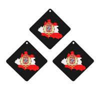 Flag Map of Polish Lithuanian Commonwealth 3 PCS Car Air Freshener Hanging Aromatherapy Tablets Automotive Ornament for Auto Room Bathroom Bedside Rhombus