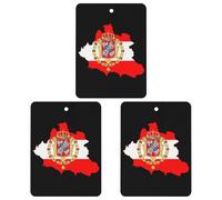 Flag Map of Polish Lithuanian Commonwealth 3 PCS Car Air Freshener Hanging Aromatherapy Tablets Automotive Ornament for Auto Room Bathroom Bedside Square