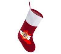 Flag Map of Polish Lithuanian Commonwealth Christmas Stockings White Plush Cuff Cute Xmas Tree Decorations for Holiday Party