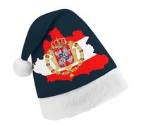 Flag Map of Polish Lithuanian Commonwealth Funny Santa Hat Plush Christmas Hats Party Headwear for Holiday New Year
