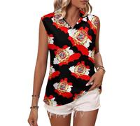 Flag Map of Polish Lithuanian Commonwealth Slim Fit Women's Activewear Polos Sleeveless Shirts Quick-Drying T-Shirt Tank Tops M