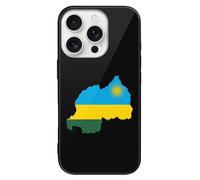 Flag Map of Rwanda Cell Phone Basic Cases Slim Glass Case Cover Compatible with iPhone 16/16 Plus/16 Pro/16 Pro Max/16 E