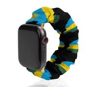 Flag Map of Rwanda Scrunchies Watch Band Compatible with IWatch Stretchy Elastic Replacement Strap 42mm/44mm