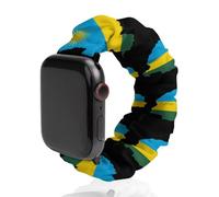 Flag Map of Rwanda Scrunchies Watch Band Compatible with IWatch Stretchy Elastic Replacement Strap 42mm/44mm