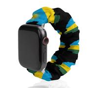 Flag Map of Rwanda Scrunchies Watch Band Compatible with IWatch Stretchy Elastic Replacement Strap 42mm/44mm