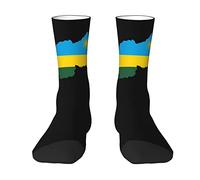 Flag Map Of Rwanda Socks Winter Warm Crew Socks Moisture Wicking Athletic Socks For Mens And Womens