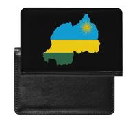Flag Map of Rwanda Travel Passport Covers Unisex Wallet Holder Slim RFID Blocking Card Case Protector Essentials