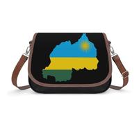 Flag Map of Rwanda Women's Hobos & Shoulder Bags Cute Crossbody Purses Leather Handbag Portable Messenger Bag