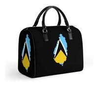 Flag,Map of Saint Lucia Small Travel Duffel Tote Bag Handbag Purse for Office Work Nurse Teacher 15 Liters