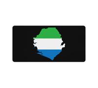 Flag Map of Sierra Leone Gaming Mouse Pad Large Desk Mat Rubber Base Computer Mousepad for Office Home Game