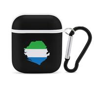 Flag Map of Sierra Leone Stylish Printed Bluetooth Headset Protective Cover Compatible with AirPods 1/2 with Buckle