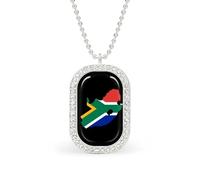 Flag Map of South Africa Funny Pendant Necklace for Women Personalized Fashion Jewelry Diamond Necklaces for Wedding Birthday Gold Silver