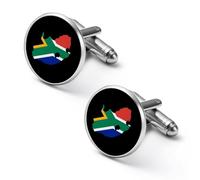 Flag Map of South Africa Mens Classic Cufflinks Custom Shirt Cuff Links Jewelry Accessories for Business Wedding 0.7" 0.8"