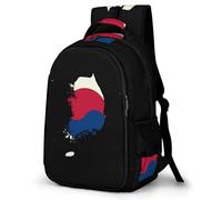 Flag Map of South Korea Large Pocket Backpack Laptop Casual Daypack Lightweight Bag for Camping Work