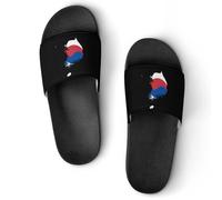 Flag Map of South Korea Trendy Shower Shoes for Women Men Soft Non Slip Quick Drying Slippers Open-Toe Bathroom Sandals