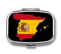 Flag Map of Spain Travel Pill Organizer 2 Compartments Pill Case Pill Box Containers for Purse Pocket