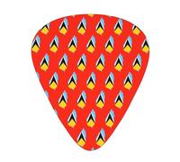 flag map of St Lucia Soundtrack Guitar Picks Bass Guitarist Plectrums Paddles for Playing Guitar 12 PCS