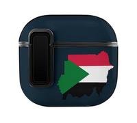 Flag Map of Sudan Compatible with Airpods 4 Case PC Scratch-Resistant Drop-Proof Protective Cover with Secure Buckle