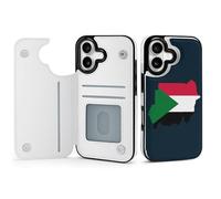 Flag Map of Sudan Mobile Phone Flip Cases Compatible with iPhone 17/17 Air/17 Pro/17 Pro Max Anti-Scratch Covers