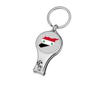 Flag Map of Syria Nail Clippers Fingernail Cutters with Bottle Opener Keychain Sharp Sturdy