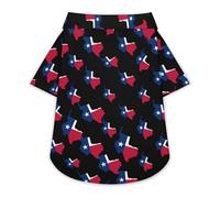 Flag Map of Texas Dog Hawaiian Shirt Stretch Collar Button Down Pet Clothes for Small Medium Puppy