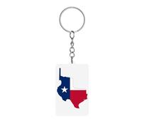 Flag Map of Texas Keyring Keychain Acrylic Key Chain Rings Personalised Pendant Charms for Backpack