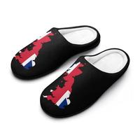 Flag Map of The Kingdom of Great Britain Cotton Slippers for Men Non-Slip Breathable Winter House Slippers Indoor Outdoor 13-14（46-47）