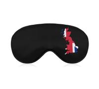 Flag Map of The Kingdom of Great Britain Cute Sleep Mask for Women Men Light Blocking Eye Shade Cover with Adjustable Elastic Strap