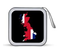 Flag Map of The Kingdom of Great Britain Portable CD Case Storage Bag 40 Capacity CD Holder Wallet Plastic DVD Collection Bags