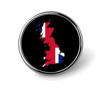 Flag Map of The Kingdom of Great Britain Round Brooches Colorful Fashion Button Pins Badge for Backpacks Shirts Scarf