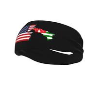 Flag Map of The Republic of Abkhazia and America Headbands Men Women Non Slip Wicking Sports Sweatband for Gym Basketball Yoga Hairbands