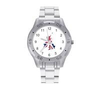 Flag Map of The United Kingdom Classic Wrist Watches for Men Casual Business Watch Stainless Steel Band for Boyfriend Father