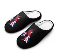 Flag Map of The United Kingdom Men's House Slippers Memory Foam Shoes Indoor Outdoor Warm Cotton Slipper 9-10（42-43）