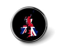 Flag Map of The United Kingdom Round Badge Pin Metal Memorial Brooch Button Lapel Pins for Backpack Wedding