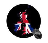 Flag Map of The United Kingdom Round Mouse Pad with Non-Slip Rubber Waterproof Mousepads for Laptop Games Homework And Office