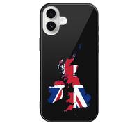 Flag Map of The United Kingdom Slim Glass Case Protective Classic Cell Phone Basic Cases Compatible with iPhone 16/16 Plus/16 Pro/16 Pro Max/16 E