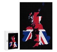 Flag Map of The United Kingdom Wood Puzzles for Adults And Family Vertical Version Game Interesting Creative Gift Wooden Jigsaw Puzzle